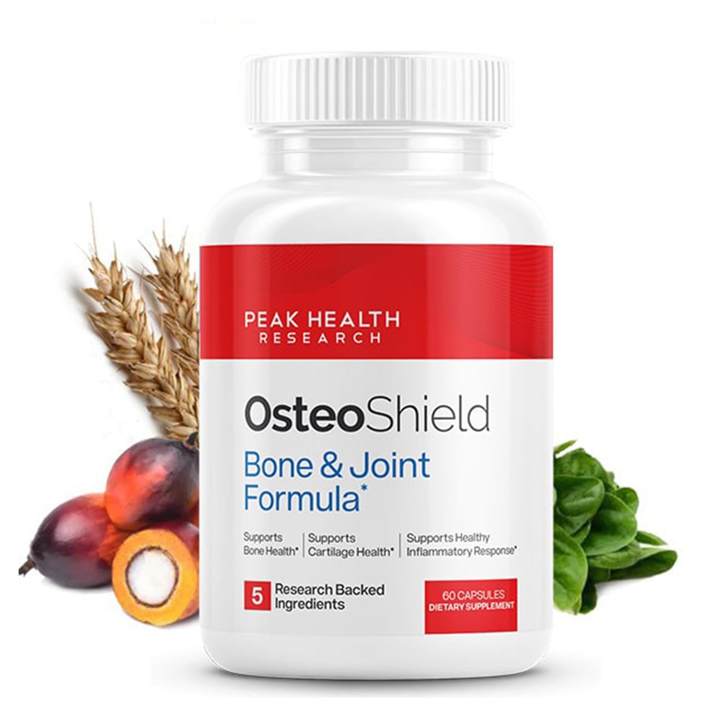 OsteoShield Peak Health Research - Bone & Joint Formula - Calcium Supplements for Women & Men with Vitamin D3, K2 & Aquamin