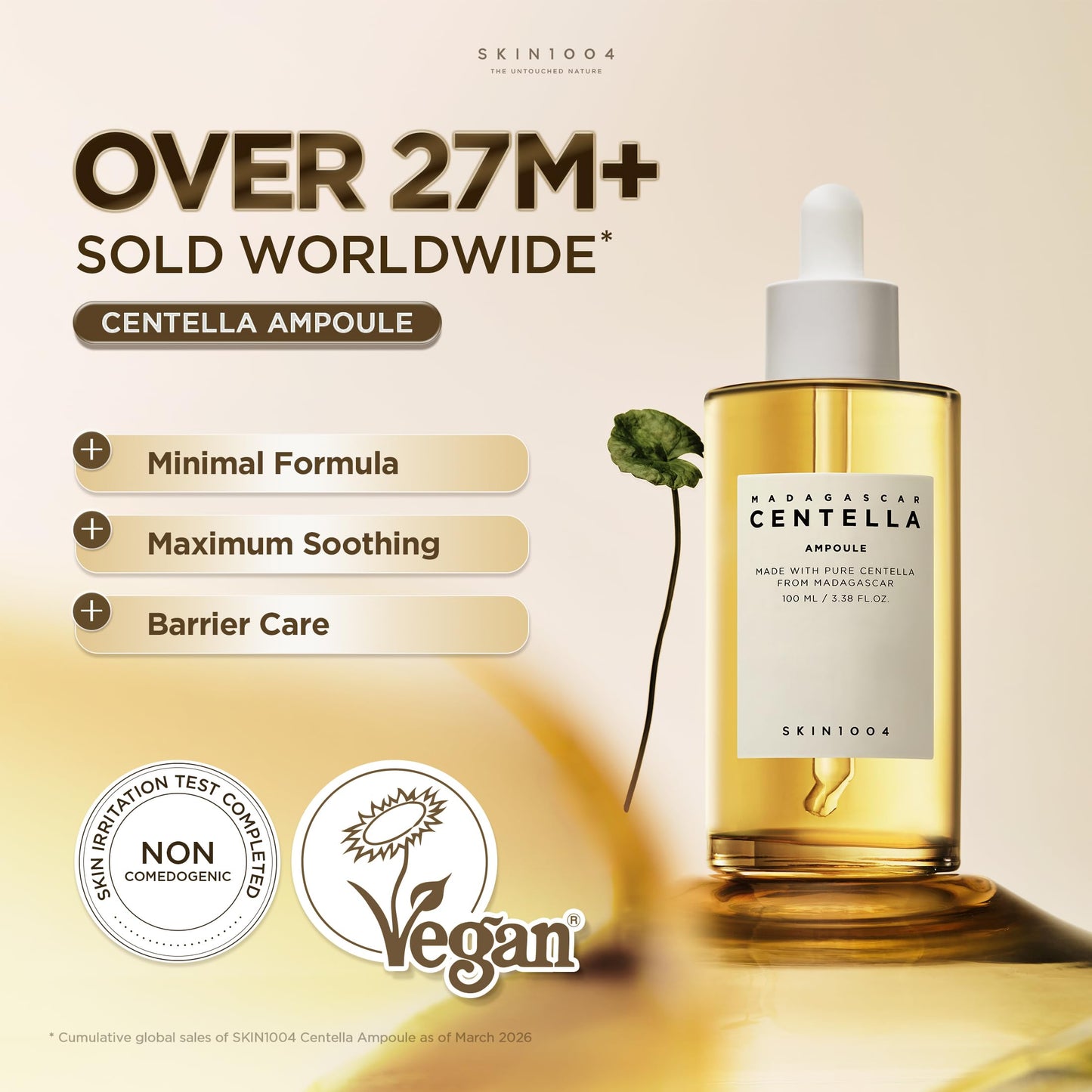 SKIN1004 Madagascar Centella Asiatica Ampoule Facial Serum 1.85 fl.oz, 55ml, Soothes Acne Prone and Sensitive Skin
