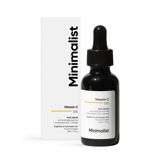Minimalist 10% Advanced Vitamin C Serum for Glowing Skin | Brightening & Dark Spot Treatment | Treats Uneven Skin Tone, Dullness & UV Damage