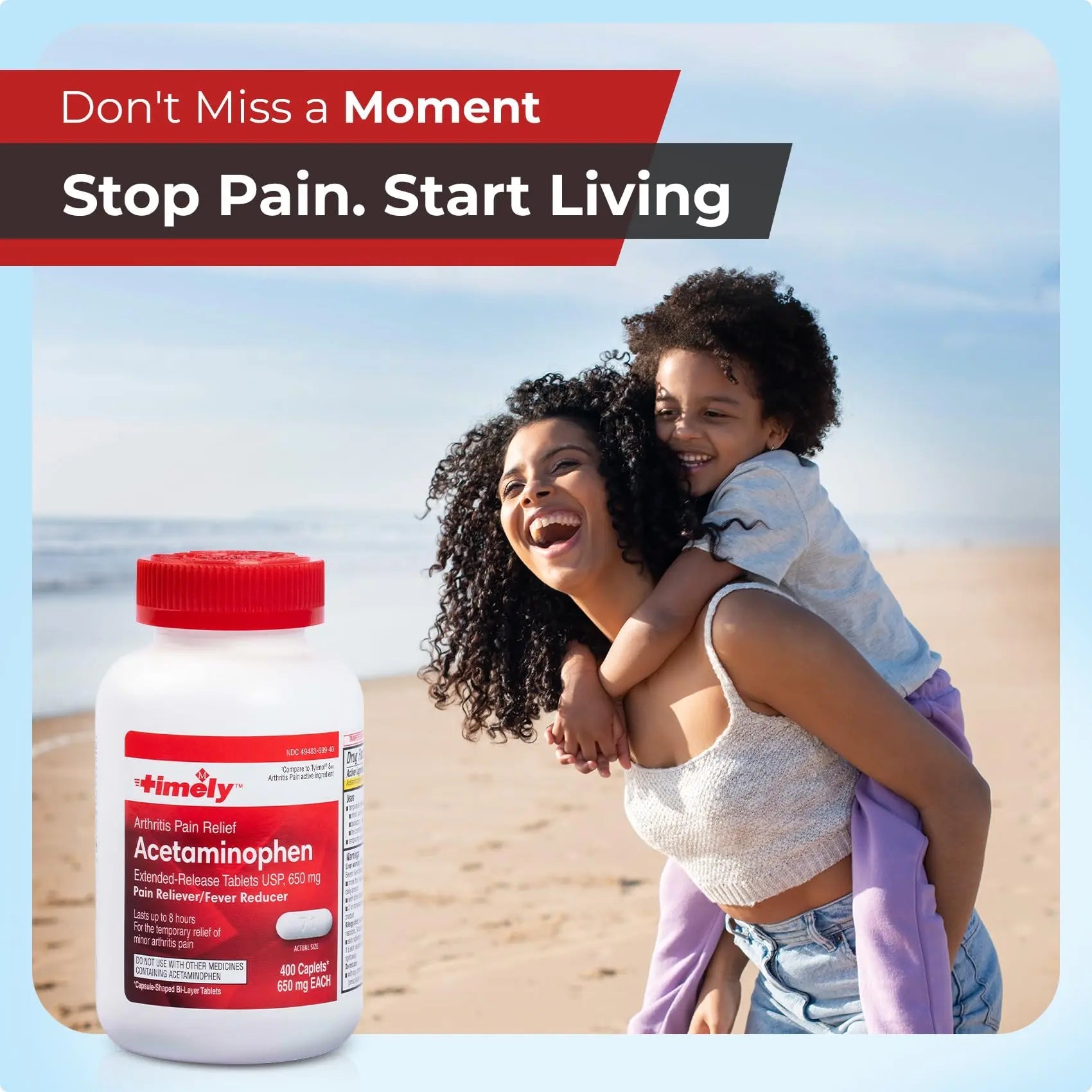 TIME-Cap Labs 400 Caplets Extended Release Acetaminophen 650mg - Pain Reliever & Fever Reducer for Adults, Helps with Headaches, Backaches, Muscle Pain, Toothaches, Arthritis & Menstrual Cramps TIME-CAP LABS, INC.Buy Supplements Australia