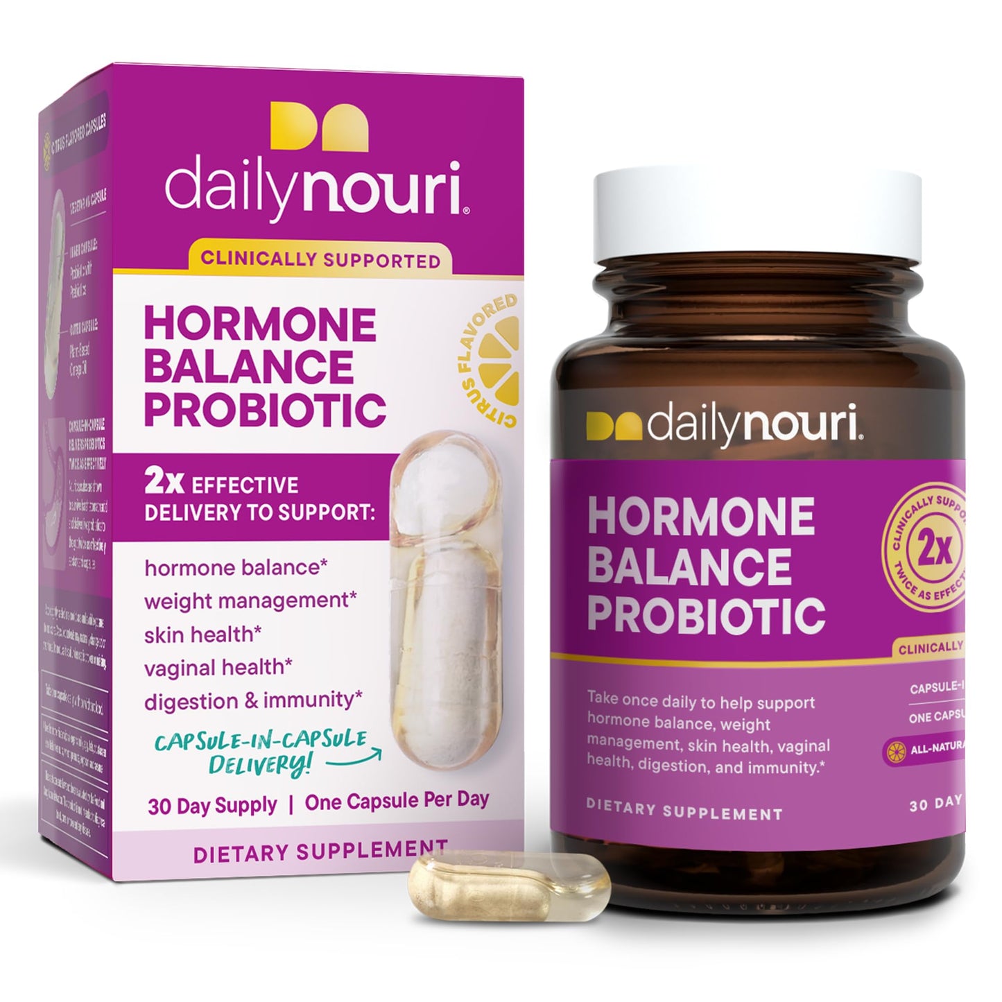 Daily Nouri Hormone Balance Probiotics for Women | Hormone Balance for Women | PMS, Hormonal Acne, & Bloating Support