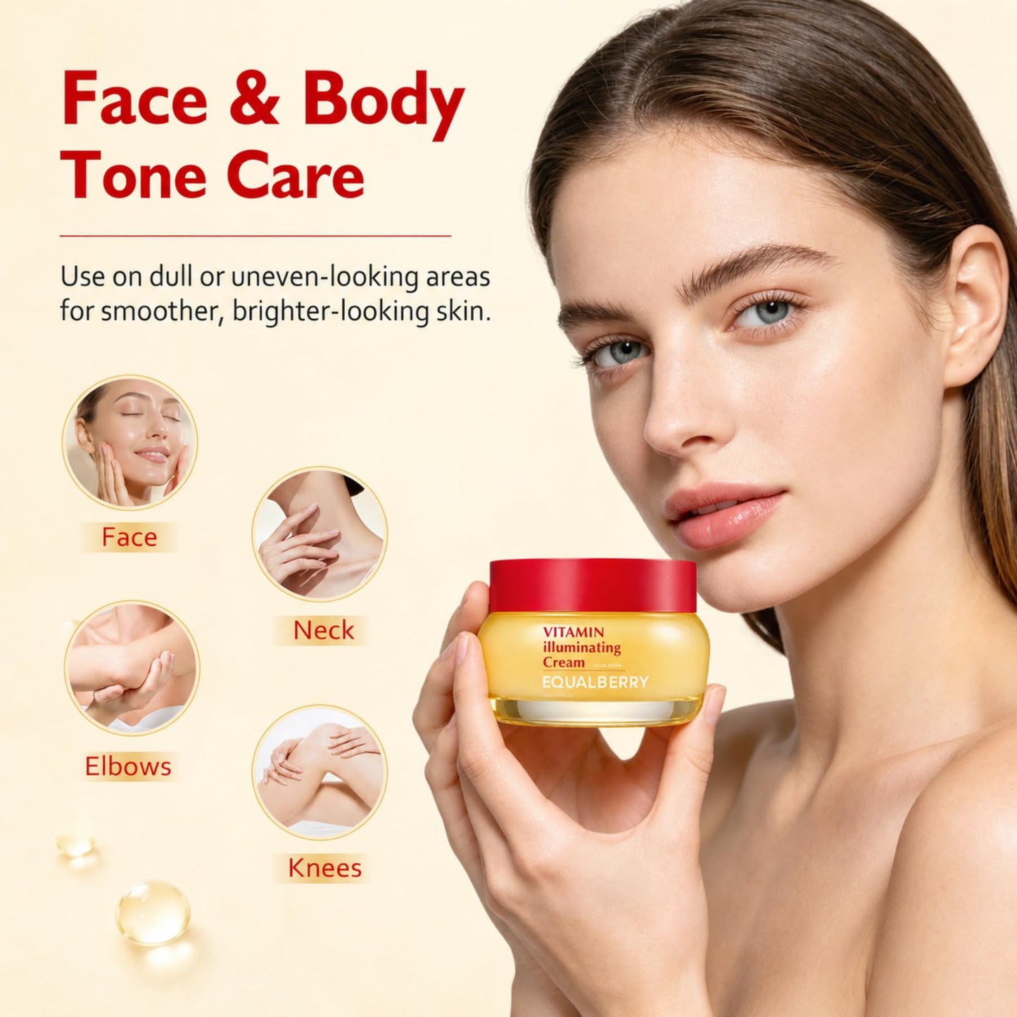 EQUALBERRY Vitamin Illuminating Cream with Niacinamide, TXA, Ceramide | Brightening for Uneven Tone & Dull Skin, Skin Barrier Support
