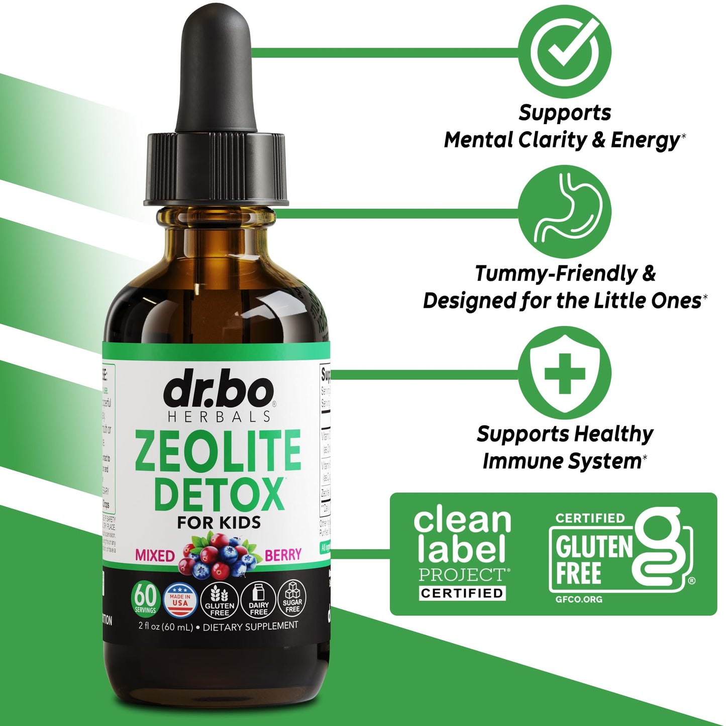 Zeolite Detox for Kids Liquid Drops - Advanced Clinoptilolite with Pure Vitamins B12 & D - Kids Gentle Body Daily Cleanse Focus & Speech Extra Clinoptilolite Zeolite
