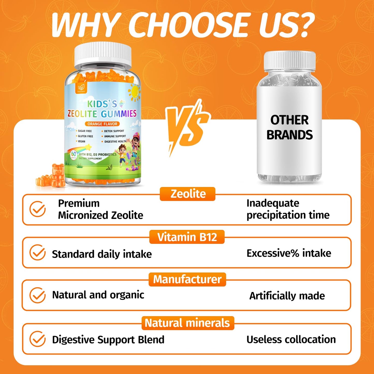 Zeolite Detox for Kids Gummies, Pure Natural Zeolite Clinoptilolite, Adults & Kids Heavy Metals, Focus, Gut & Immune Support