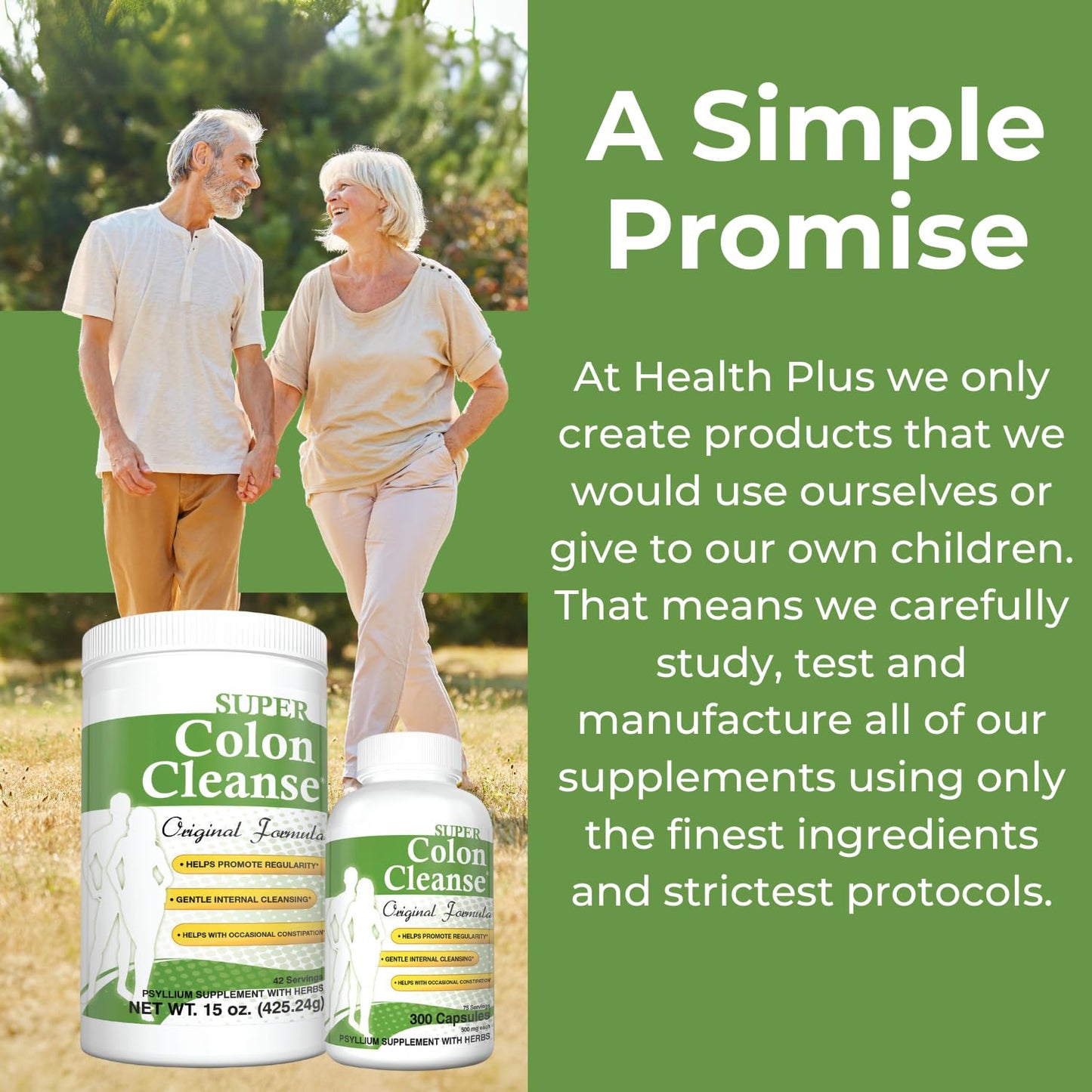 Health Plus Super Colon Cleanse Original Formula (1990-2025), 15 oz Powder, 42 Servings, with Psyllium Husk and Senna Leaf