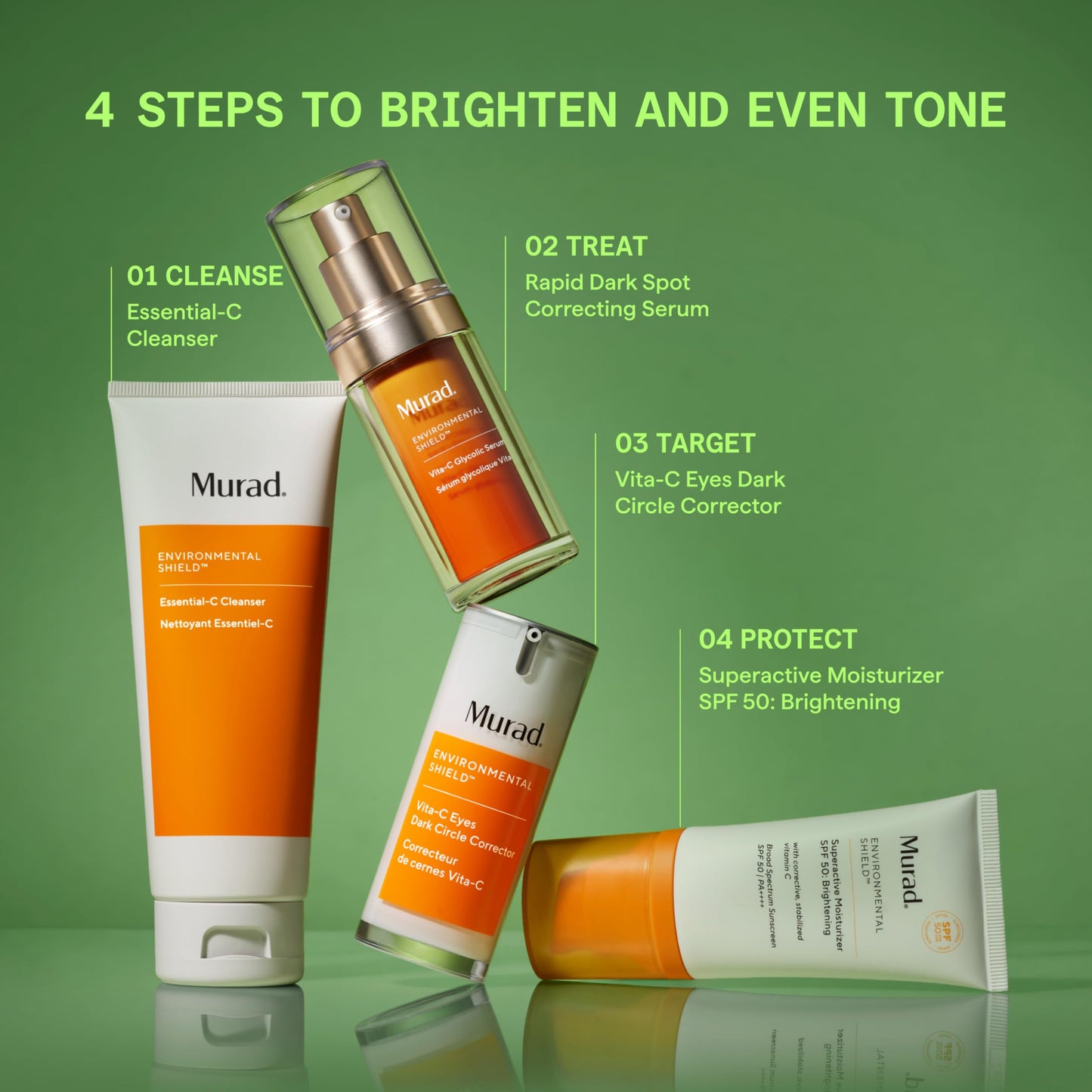 Murad Vita-C Glycolic Serum - Advanced Brightening Vitamin C and Glycolic Acid Face Serum for Improved Skin Tone and Texture - Gold-Stabilized Vitamin C