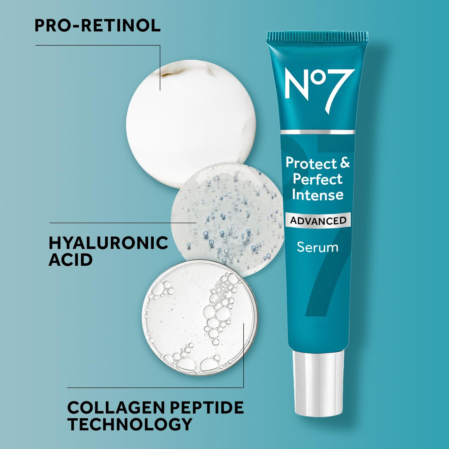No7 Protect & Perfect Intense Advanced Serum - Anti-Aging Face Serum that Visibly Smoothes & Firms Fine Lines and Wrinkles - Formulated with Hyaluronic Acid