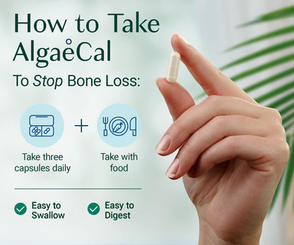 ALGAECAL - Plant Based Calcium Supplement for Women & Men - Organic Calcium 750mg with Vitamin D3 1000 IU, 13 Minerals for Bone Strength