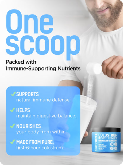 Bovine Colostrum Powder for Women &Men Source of IgG & IgA Grass-Fed, Pure Bovine Colostrum for Gut Health, Immune Support, Muscle Recovery & Wellness, Unflavored
