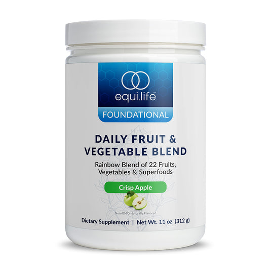 Equilife Daily Fruit & Vegetable Blend, Superfood Antioxidant Supplement, Crisp Apple Flavor with Vitamin C, Fiber, and 9 Essential Amino Acids, Supports Energy, Low Sugar, Vegan, 30 Servings Tub EquilifeBuy Supplements Australia