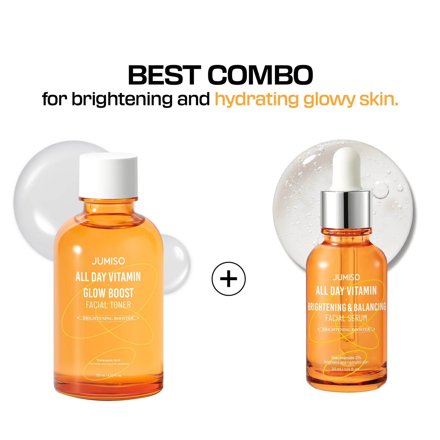 JUMISO All Day Vitamin Glow Boost Facial Toner, Vitamin Daily Toner, Vitamin B,C Toner, Skin Brightening Hydrating, Glowing Toner, Naturally Radiant&Plump Skin, EO&Fragrance Free, 125ml 4.22 FL.OZ