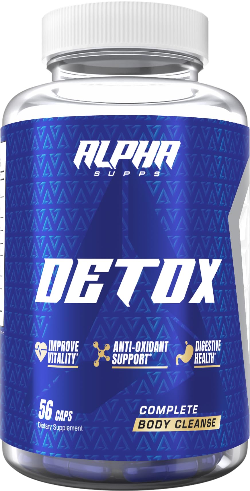 Alpha Supps Detox 14 Day Full Body Cleanse & Gut Support - Natural Detoxify Formula for Women & Men with Cascara Sagrada, Psyllium Husk & Senna Leaf