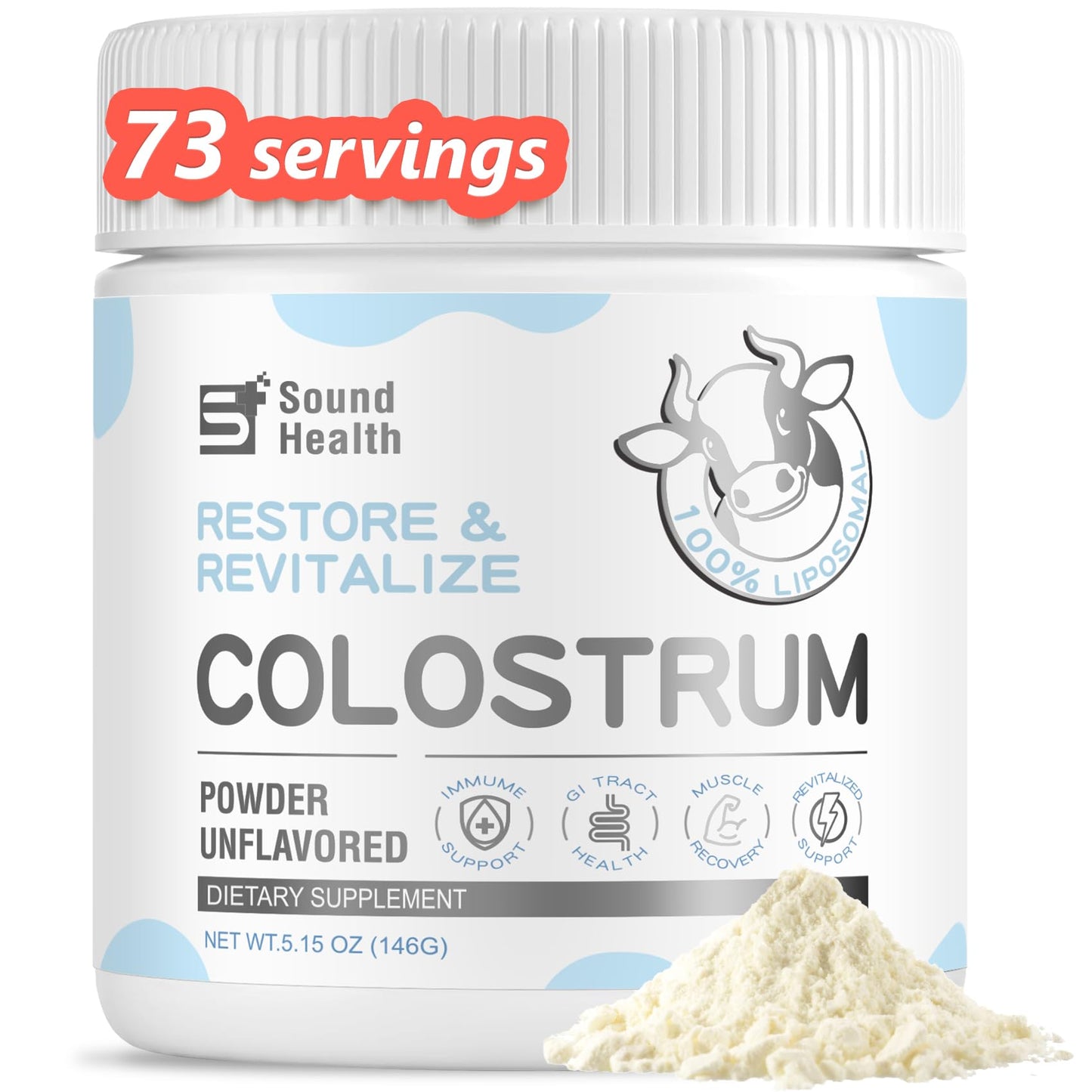 Colostrum Supplement Powder for Humans - Organic Bovine Colostrum Supplement for Gut Health, Hair Growth, Beauty, and Immune Support