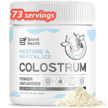 Colostrum Supplement Powder for Humans - Organic Bovine Colostrum Supplement for Gut Health, Hair Growth, Beauty, and Immune Support