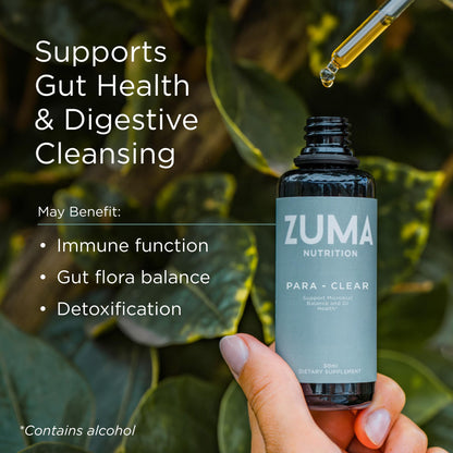 Zuma Nutrition para-Clear, Vegan Herbal Liquid with Clove Extract & Sweet Wormwood for Gut Health & Immune Support, Plant Based Water Soluble