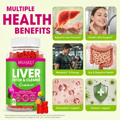 Liver Detox Cleanse & Repair, 2000 mg Milk Thistle Liver Detox, Liver Support Supplement with Glutathione, Dandelion Root, Turmeric & Artichoke, 23-in-1Herbal