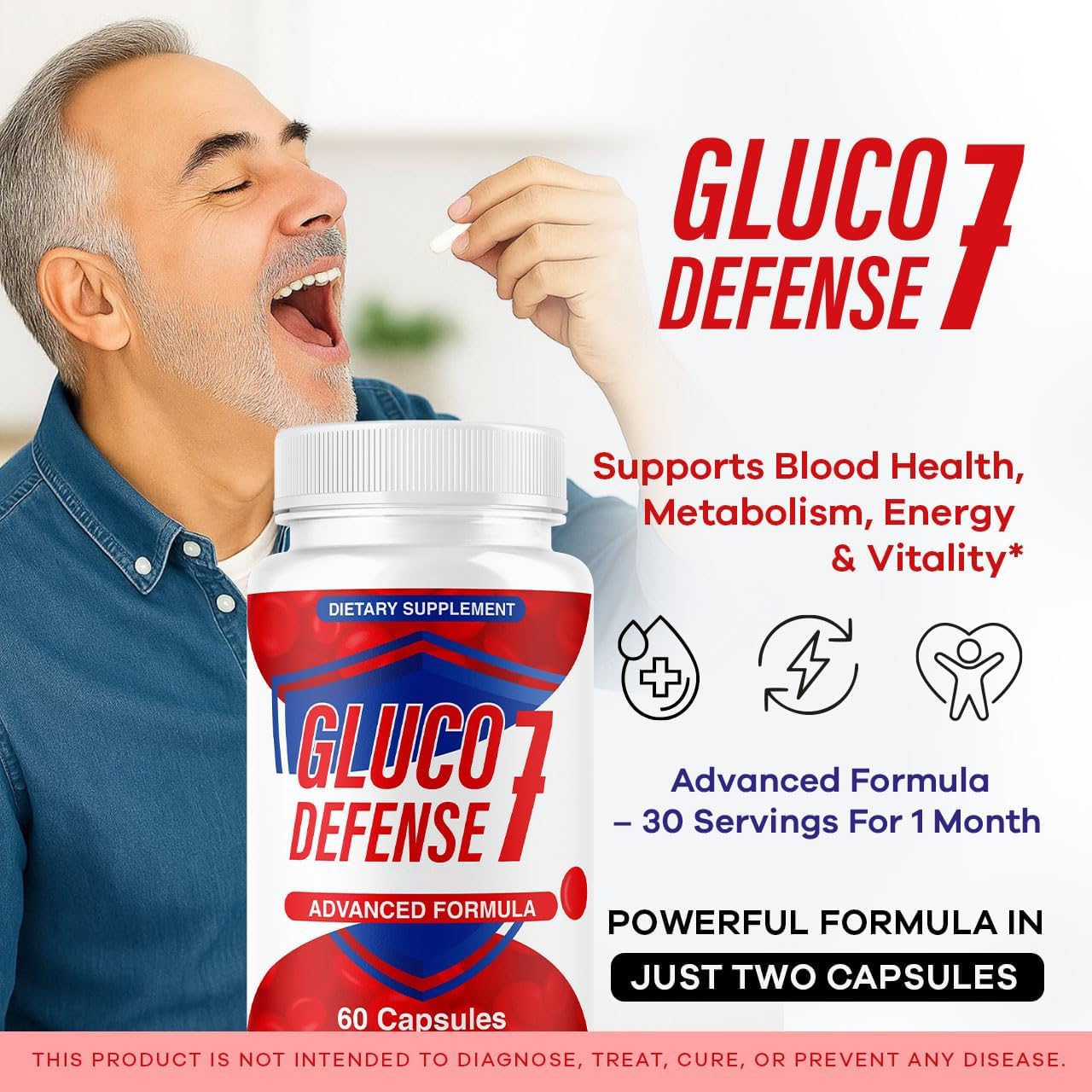 (5 Pack) GlucoDefense 7 Capsules - Official GlucoDefense Seven Blood Health Support Advanced Formula Supplement, Natural GlucoDefender 7 for Overall Health