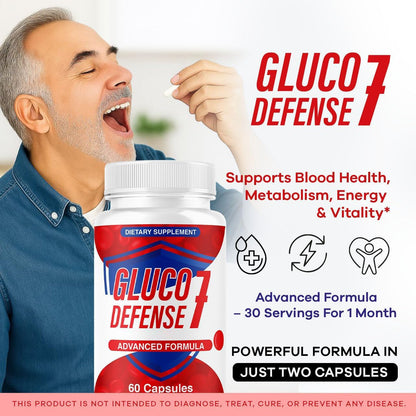 (5 Pack) GlucoDefense 7 Capsules - Official GlucoDefense Seven Blood Health Support Advanced Formula Supplement, Natural GlucoDefender 7 for Overall Health