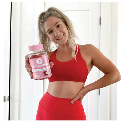 Flat Tummy Apple Cider Vinegar Gummies,– ACV Gummies,Detox,Support Gut Health – Vegan-Friendly,Non-GMO - Beet and Pomegranate Superfood Powders,