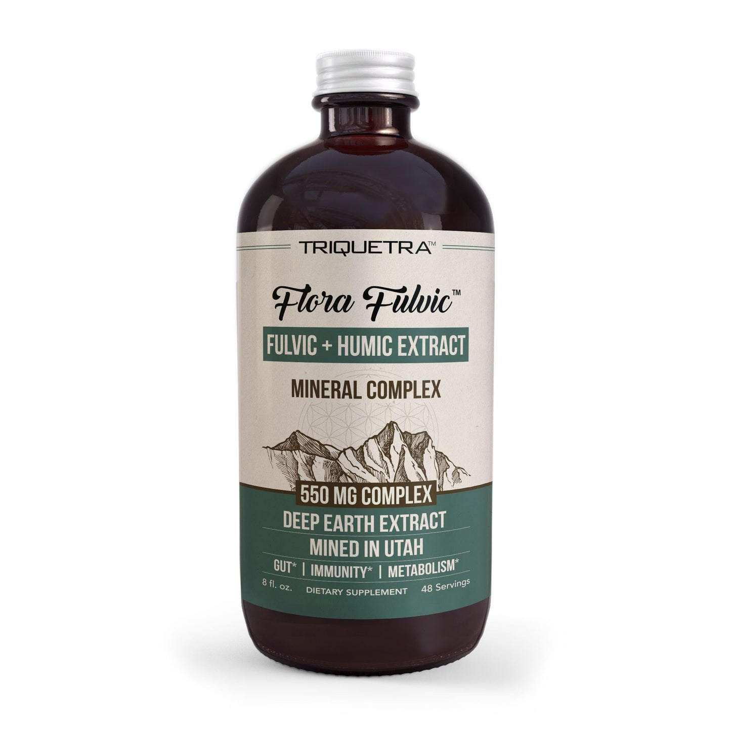 Flora Fulvic | Fulvic Acid + Humic Acid Complex – 550 mg | Mined in Utah, Prehistoric Deep Earth Extract | Immunity, Gut, Digestion