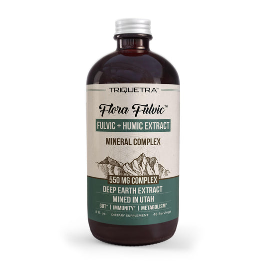 Flora Fulvic | Fulvic Acid + Humic Acid Complex – 550 mg | Mined in Utah, Prehistoric Deep Earth Extract | Immunity, Gut, Digestion