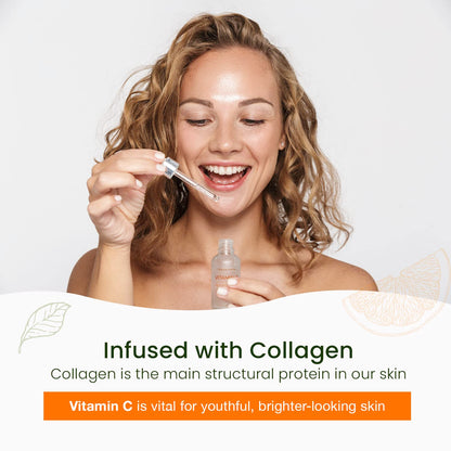 Natural Chemist Vitamin C Serum With Collagen - Dermatologist Tested, Skin Brightening, Anti-Aging, Acne Treatment, Fades Dark Spots, Cruelty Free Korean Skin