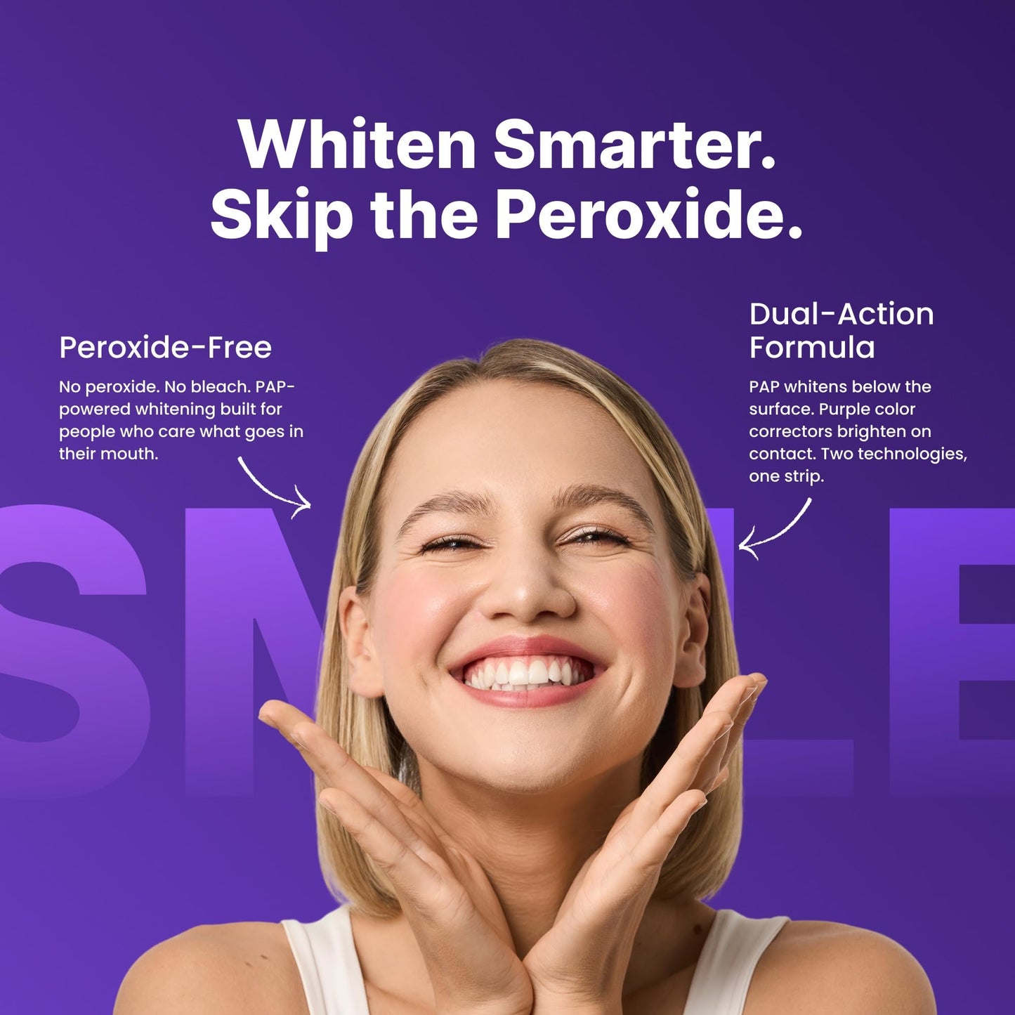 DRDENT Purple Teeth Whitening Strips 21 Treatments - Safe for Enamel - Non Sensitive Teeth Whitening