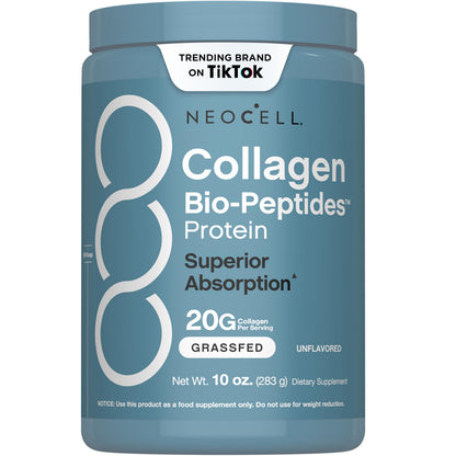 NeoCell Collagen Bio-Peptides Powder | 10oz | Super Hair, Skin, and Nails | Superior Absorption | Grassfed Protein Supplement