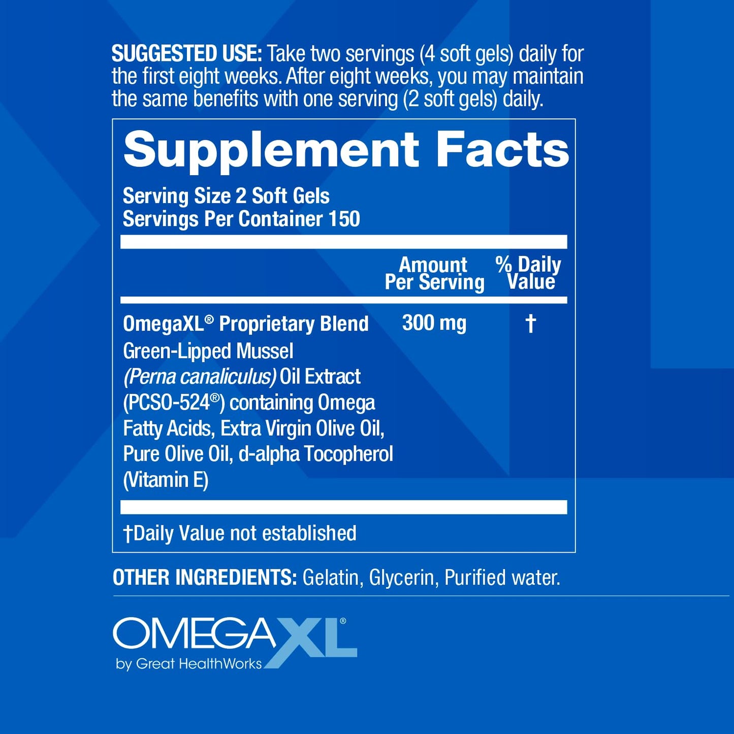 OmegaXL Joint Support Supplement - Natural Muscle Support, Green Lipped Mussel Oil, Soft Gel Pills, Drug-Free, 300 Count OmegaXLBuy Supplements Australia