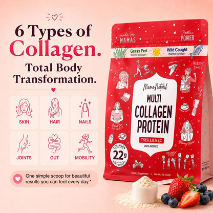 Multi Collagen Protein Powder Type I II III IV V X - Unflavored & Hydrolyzed 16Oz Pure Collagen Peptides Powder - Grass Fed Beef, Wild Fish Marine