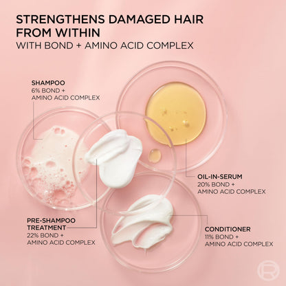 L'Oreal Paris Sulfate Free Bond Repair+ Shampoo and Conditioner Set with Bond + Amino Acid Complex, Strengthens and Repairs Damaged or Color Treated Hair,
