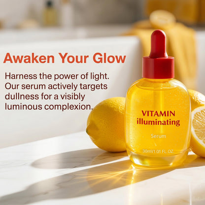 Vitamin Illuminating Serum, with Niacinamide Acid & Hyaluronic Acid Vitamin C Face Serum Helps Reduce Dark Spots & Signs of Uneven Tone Care