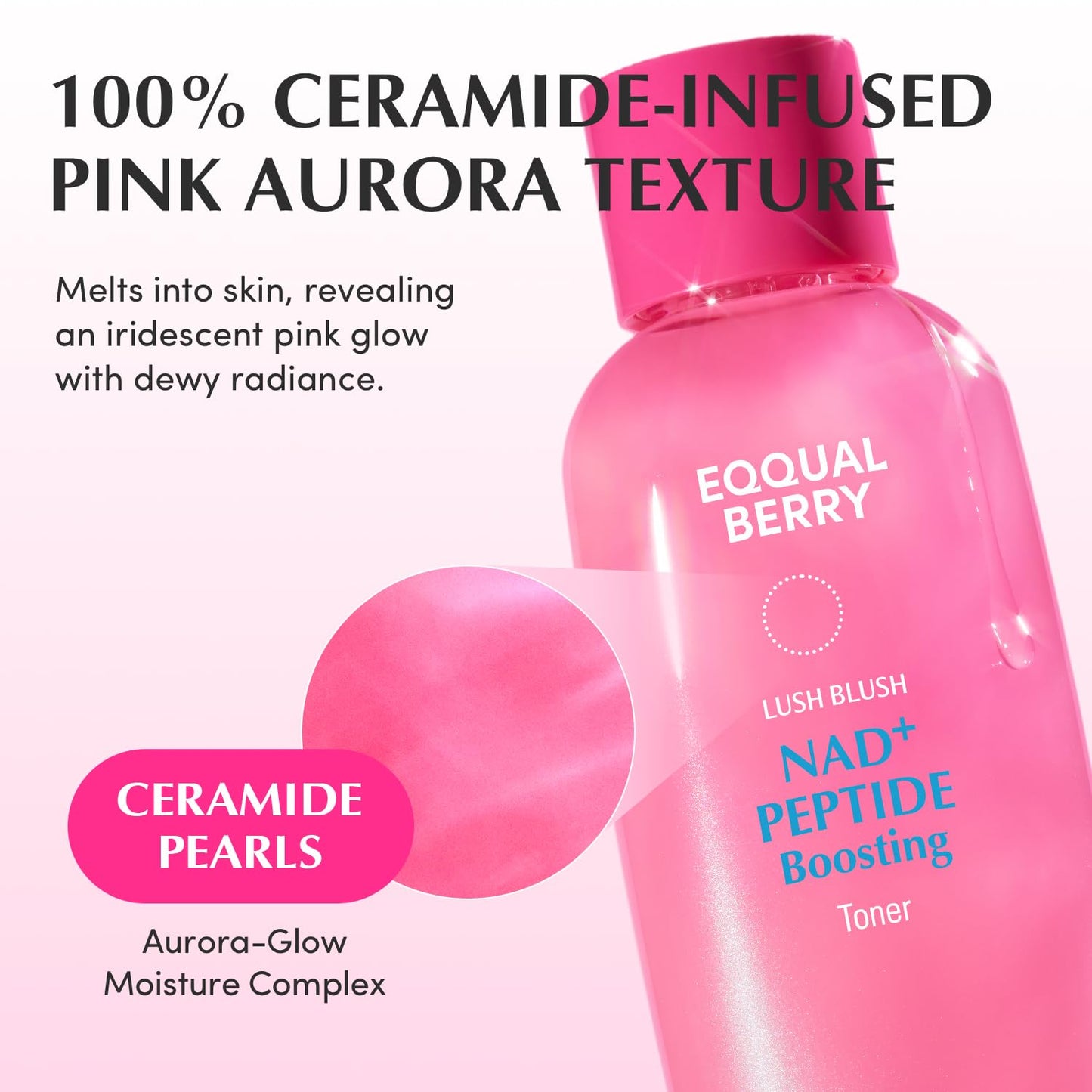 EQQUALBERRY NAD+ Peptide Boosting Toner – NAD+ 5% & 13 Peptides Anti-Aging Korean Skincare Hydrating Face Toner | Firming & Lifting Pink NAD