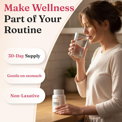 Nourished Natural Health Detox + Debloat - Detox Cleanse and Bloating Relief for Women - Liver and Digestive Support with Milk Thistle