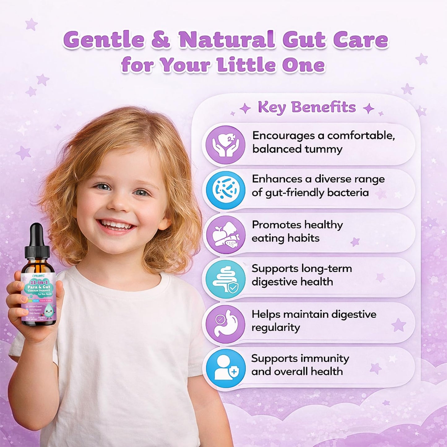 21 in 1 Parasite Cleanse for Humans & Kids, Herbal Gut Cleanse & Detox Support, Wormwood Black Walnut Pumpkin Seed, Probiotics 10 Billion CFU, Digestive