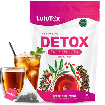LULUTOX Detox Tea - Herbal Blend with Dandelion, Ginseng, and Ginger - Supports A Healthy Weight, Digestive Health - Vegan, All Natural,