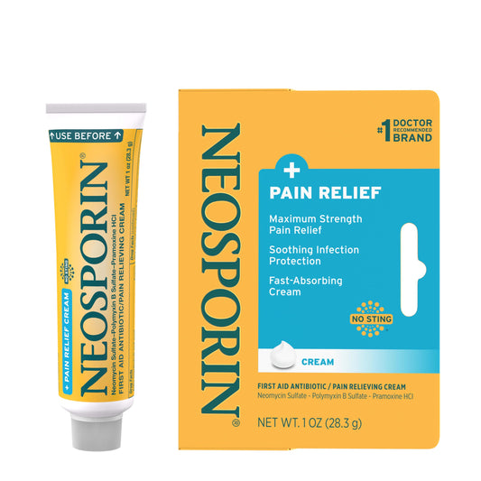 Neosporin + Maximum-Strength Pain Relief Dual Action Cream, First Aid Topical Antibiotic and Analgesic Cream for Soothing Infection Protection & Wound Care of Minor Cuts, Scrapes & Burns, 1 oz Neosporin buy supplements Au