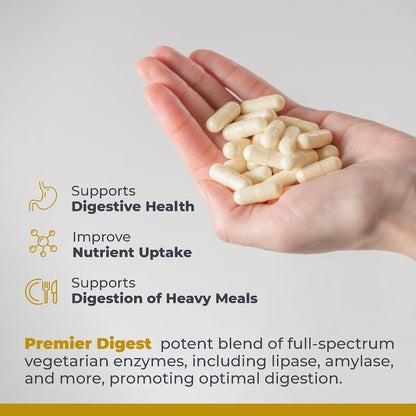 Premier Research Labs Active Digestive Enzymes with Probiotic and Prebiotics - Promotes Full-Spectrum Digestive Support - with Amylase, Protease & Lipase
