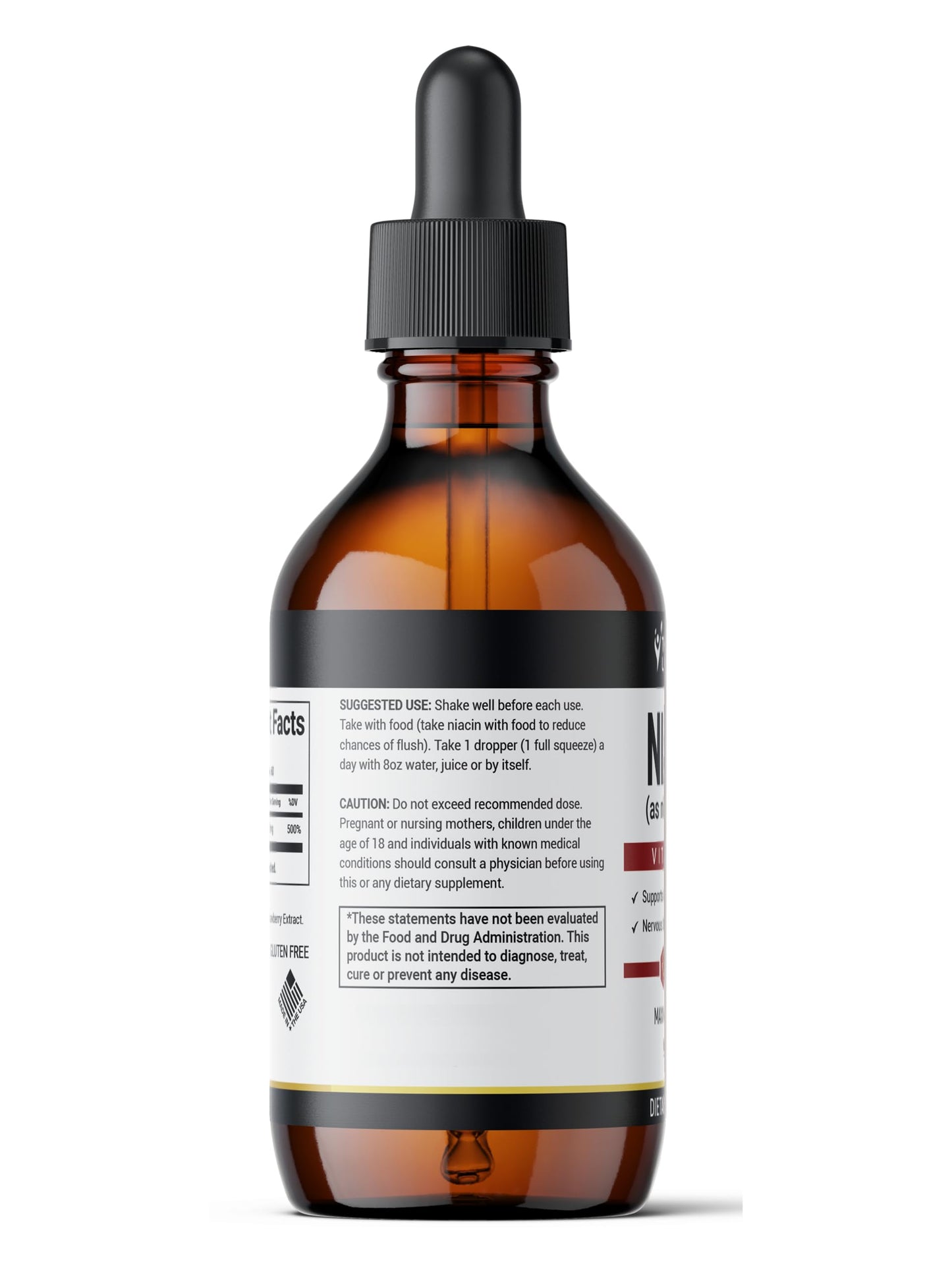 The Healthy Life 4 ME Vitamin B3 Niacinamide Liquid | 20mg Serving 60 Days Supply | Vitamin B Liquid Drops | 2oz Clear