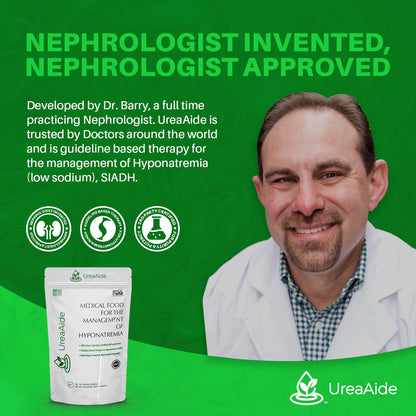 UreaAide Unflavored Urea Powder for Low Sodium 30 Servings Oral Urea Powder for Hyponatremia-Single Ingredient 100% Medical Grade Urea with 15 gram Dose Scoop