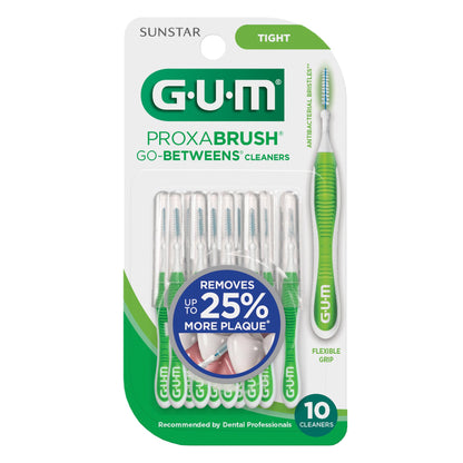 GUM Proxabrush Go-Betweens Tight Interdental Brushes – Soft Bristle Dental Picks for Plaque Removal, Health & Braces Care, 10 Count (Pack of 4) 40 Total