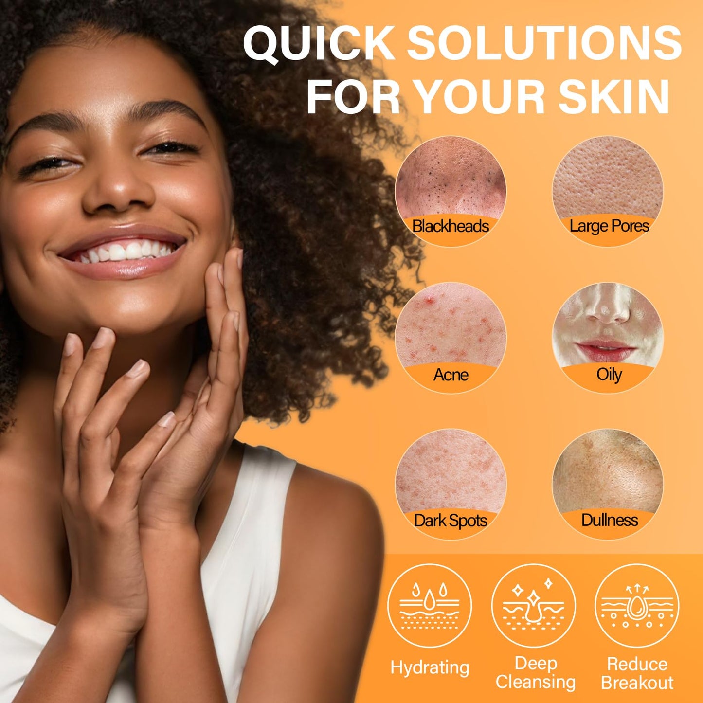 Facial Clay Mask Set - Vitamin C Turmeric Face Mask, Dead Sea Mud & Salicylic Acid (BHA) Mask for Pore Cleansing, Brightening, Blackheads & Dark Spots, Face Masks Skincare