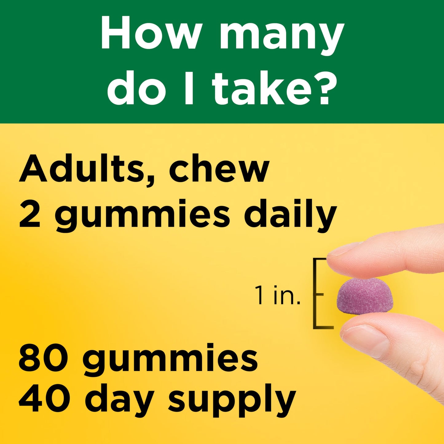 Nature Made Calcium Gummies 500 mg Per Serving with Vitamin D3, Dietary Calcium Supplement for Bone Support, 80 Gummies, 40 Day Supply