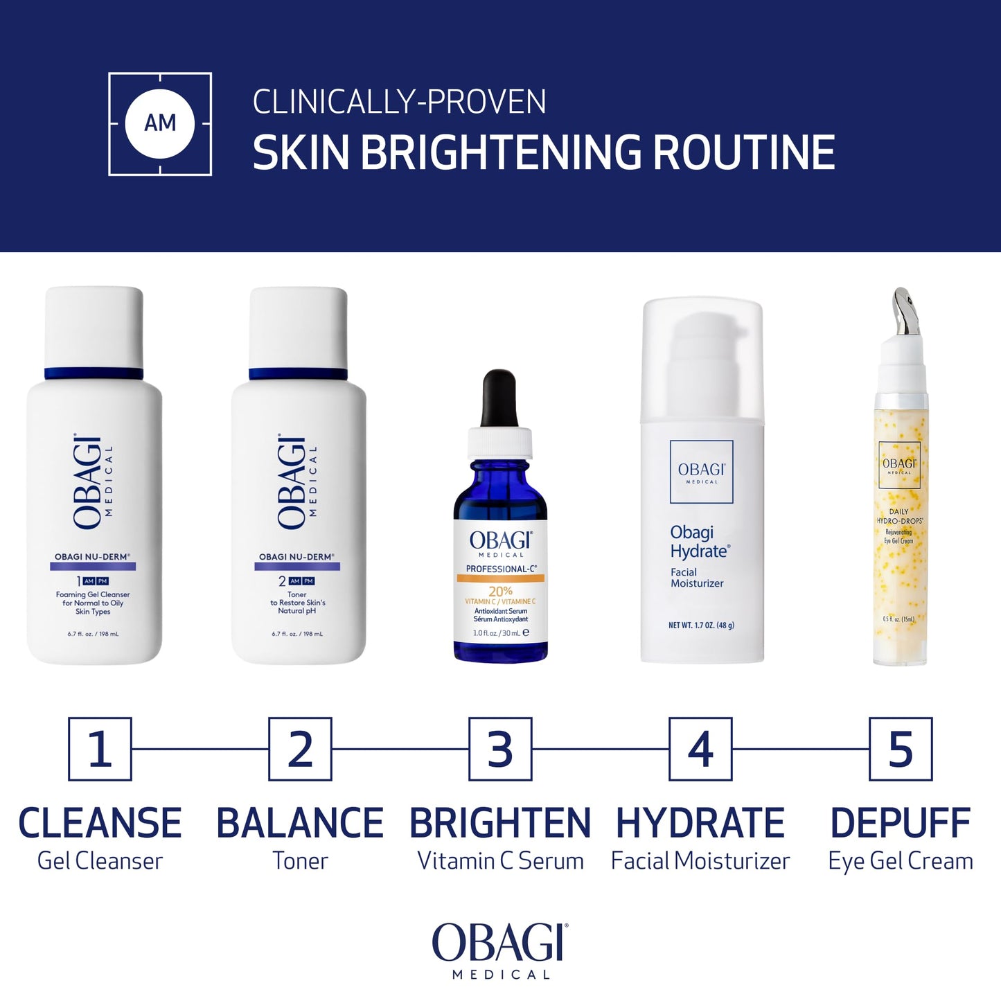 Obagi Medical Professional-C 20% Vitamin C Serum - Helps Brighten Skin Tone and Minimize the Appearance of Fine Lines & Wrinkles - 1 oz