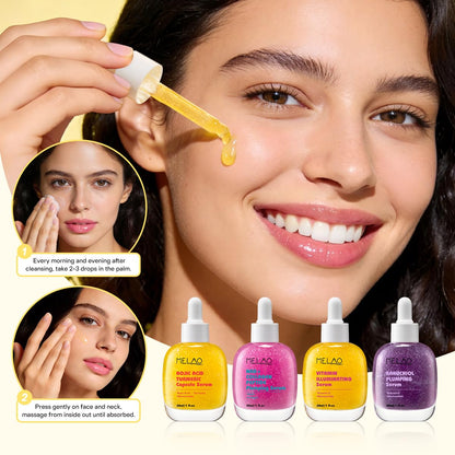 Face Serum with Niacinamide 4% | Vitamin C, Bakuchiol, NAD+ Collagen Peptide, Kojic Acid Turmeric Options | Korean Skincare for Brightening, Anti-Aging & Hydrating