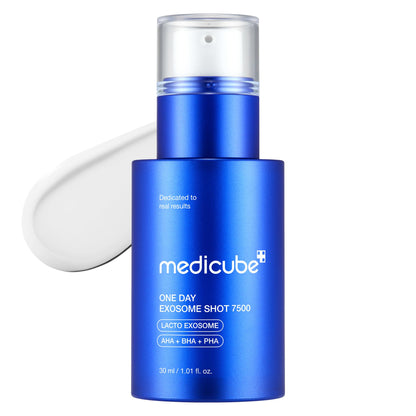 medicube Exosome Shot Zero 7,500 PPM Spicule Facial Serum | Liquid Skin Booster Serum | Exosome, AHA+BHA+PHA | Pore Care, Dead Skin Cells,