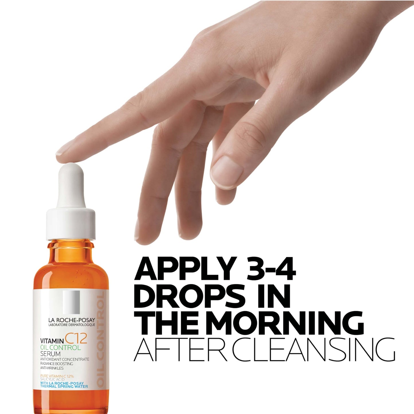 La Roche-Posay Pure 12% Vitamin C Oil Control Serum For Face With Hyaluronic Acid & Salicylic Acid, Hydrating Face Serum for Oily