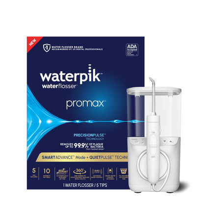 Waterpik Promax Water Flosser with SmartAdvance Mode for Daily Gum Health and Cleaning Teeth, Braces, Implants, ADA Accepted, Small Quiet Design,