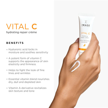 IMAGE Skincare, VITAL HYDRATION 3-Step Vitamin C Routine, Made with Hyaluronic Acid for Anti-Aging, Dry, Dull Skin, 3 Piece Skin Care Set