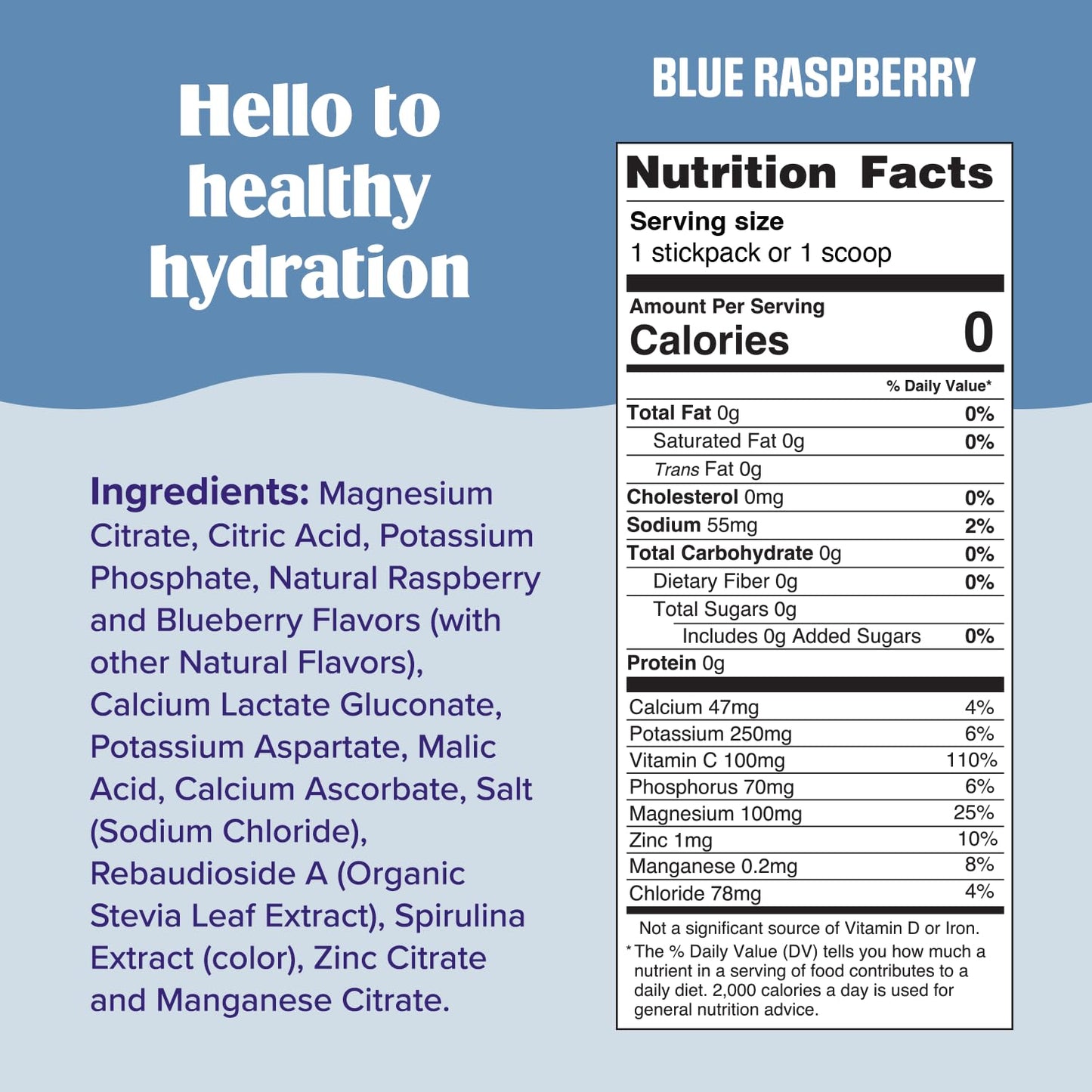 Ultima Replenisher Daily Electrolyte Powder Drink Mix – Sugar Free – Blue Raspberry, 90 Servings – Hydration Powder with 6 Electrolytes and Minerals